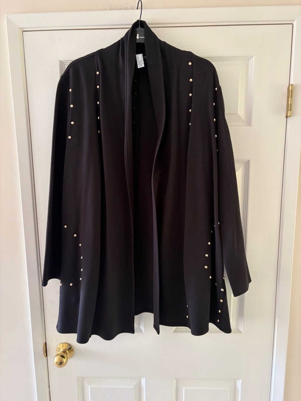 Sz 22 Joseph Ribkoff Black Open-Front Gold Studded Jacket